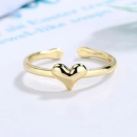 exquisite opening peach heart ring suitable for female girls simple gold plated adjustable ring charm bridal wedding jewelry