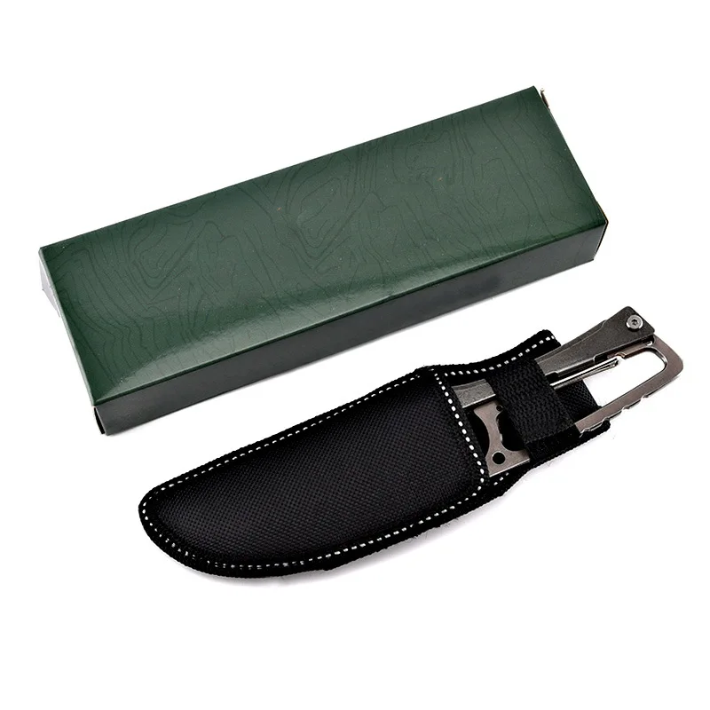 

Dropship 440C steel outdoor multitool card knifes fixed blade five functions camping case knife sheath faca EDC survival tool