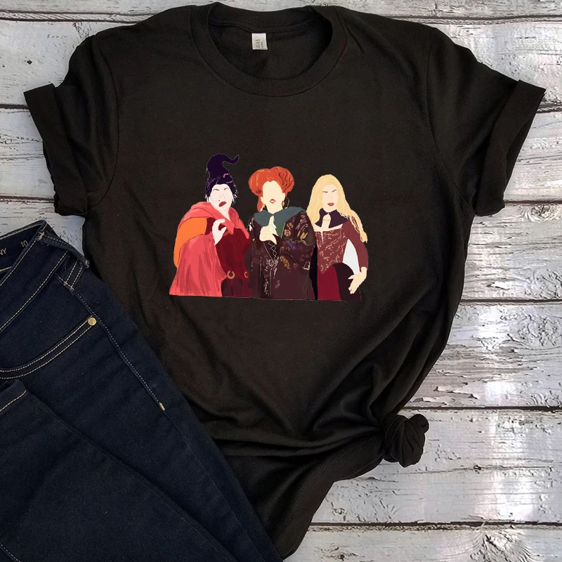 

Sanderson Sisters Graphic Tee Harajuku Shirt 2021 Fashion Witch Halloween Graphic T Shirts Aesthetic Clothes Streetwear Top XL