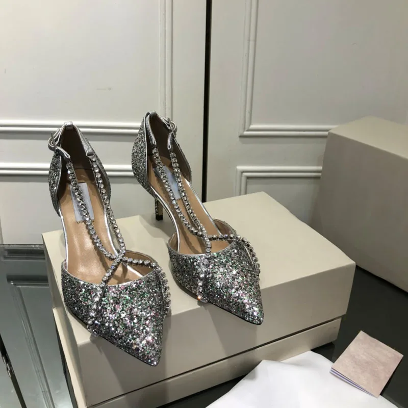 

Rhinestone sandals 2021 summer fashion designer luxury brand high heels women 35-41 frame dust bag