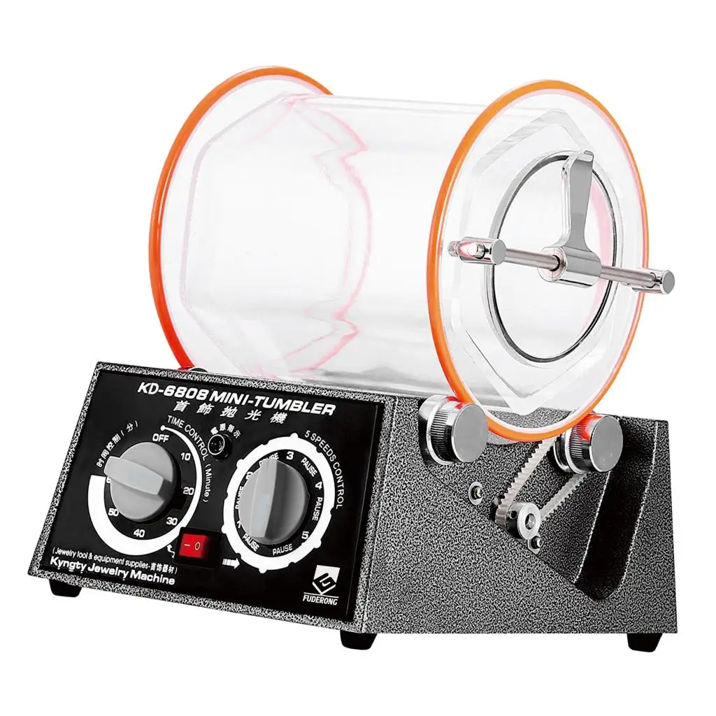 Машинка для полировки драгоценностей камней барабан роторный полировщик