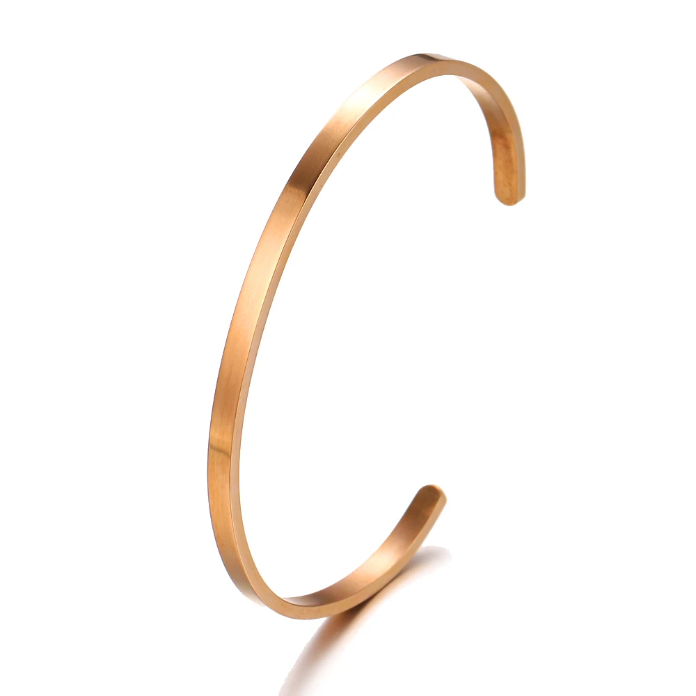 Мода из нержавеющей стали открытые манжеты розового золота вдохновляющий