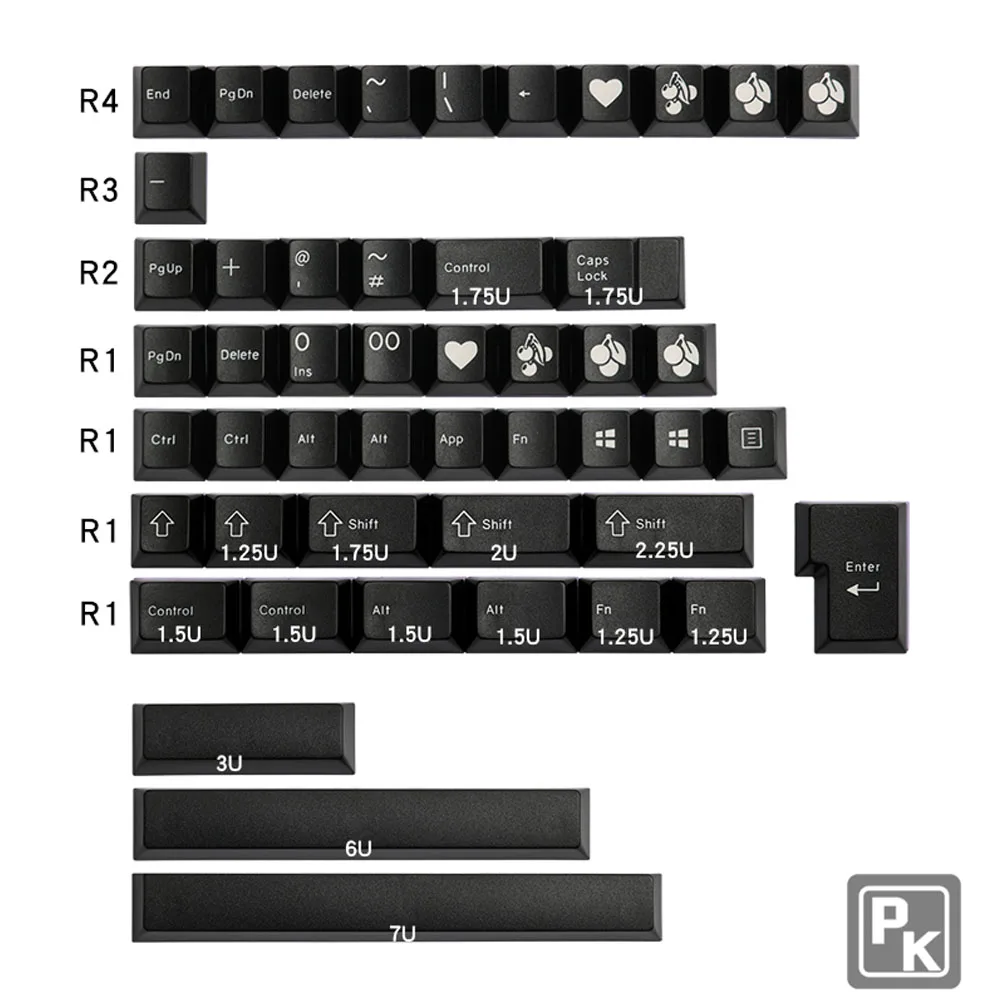 

Enjoypbt Cherry Height 153 Key Cap ABS Material Classic Black For Mechanical Gaming Keyboard