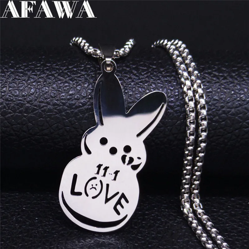 

Kpop Lil Peep Love Rabbit Sad for love Pendant Necklace for Women Men Stainless Steel Necklaces Jewelry Collar Fans Gift N4209