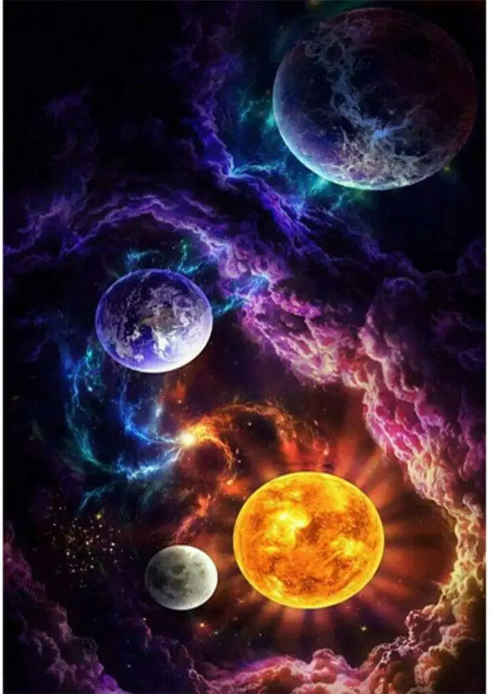 Картина из страз &quotсделай сам&quot 5D Вселенная планеты галактика солнце земля