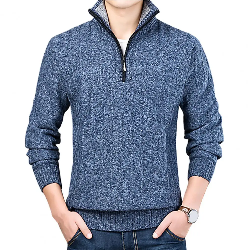 

2021 New Fashion Sweater Men Half Zip Pullover Slim Fit Jumpers Knitwear Thick Autumn Korean Style Casual Clothing Male
