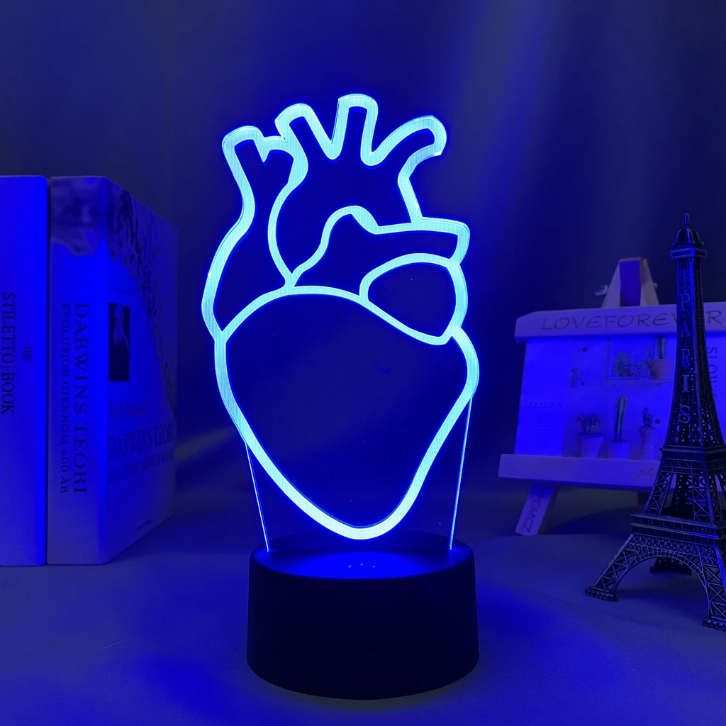 

Acrylic Led Night Light Heart PNL for Bedroom Decoration Color Changing Nightlight for Fans Gift Room Decor QLF Coeurs 3d Lamp