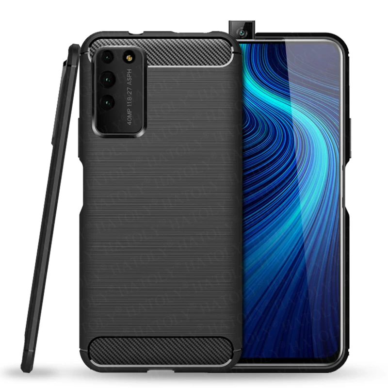 Чехол для Huawei Honor X10 9X X 10 9A 9C 20 30 Pro из мягкого ТПУ ударопрочный бампер углеродного