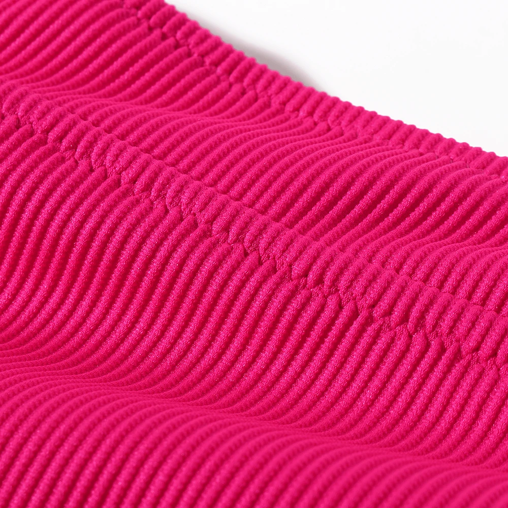 Купальник RUUHEE женский однотонный бикини с высокой талией пикантный купальный