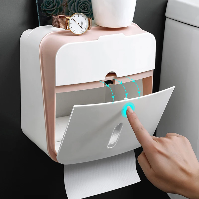 

Bathroom Shelves Toilet Tissue Box Roll Paper Storage Box Household Rangement Salle De Bain Shower Shelf Wall Hanging Organizer