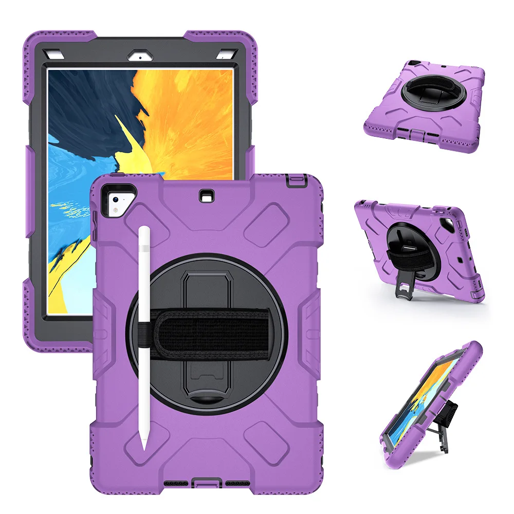 Purple Чехол для iPad Pro 9,7 Air 2 iPad 9,7 дюймов чехол для планшета с держателем карандаша вращение на 360 Защитный ремешок JGX07 - Цвет: Purple