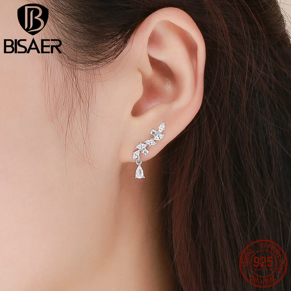 Серьги с голубыми глазами, 925 пробы, серебряные, синие, CZ, перья, кисточки, Guardian Eye, висячие серьги, женские богемные серебряные ювелирные изделия GXE385