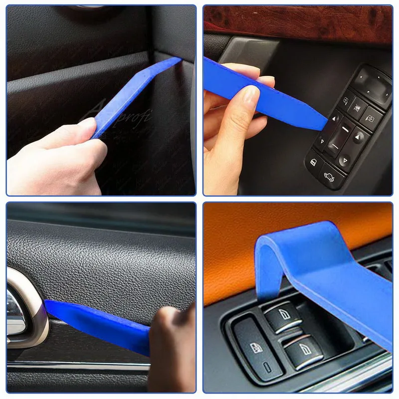 

63pcs/Set Auto Trim Removal Door Panel Window Molding Upholstery Fastener Clip Car Audio Repair Tools Kit Car Styling Blue Colo