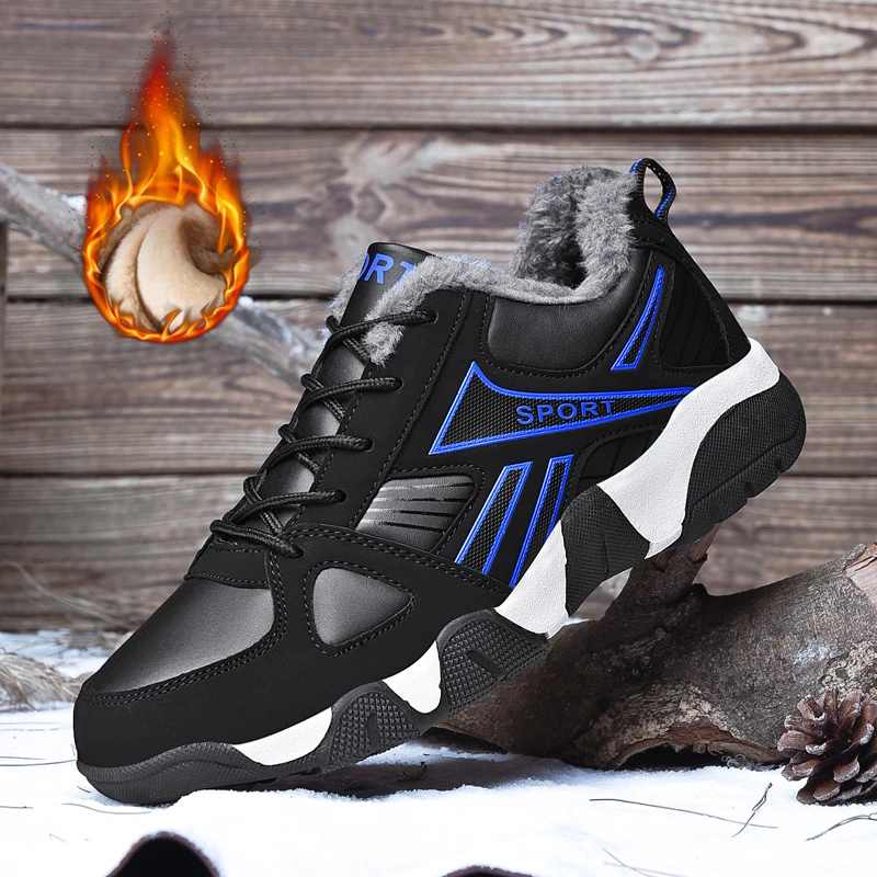 

2019 Autumn Winter Sneakers Men Shoes Casual With Fur Plush Breathable Comfortable Male Footwear Walking Male Sneakers