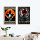 Ведьма вдохновляющие картина с цитатой черная кошка нит ведьмочки, плакат love you to Wall Art принты для привлекательных Декор