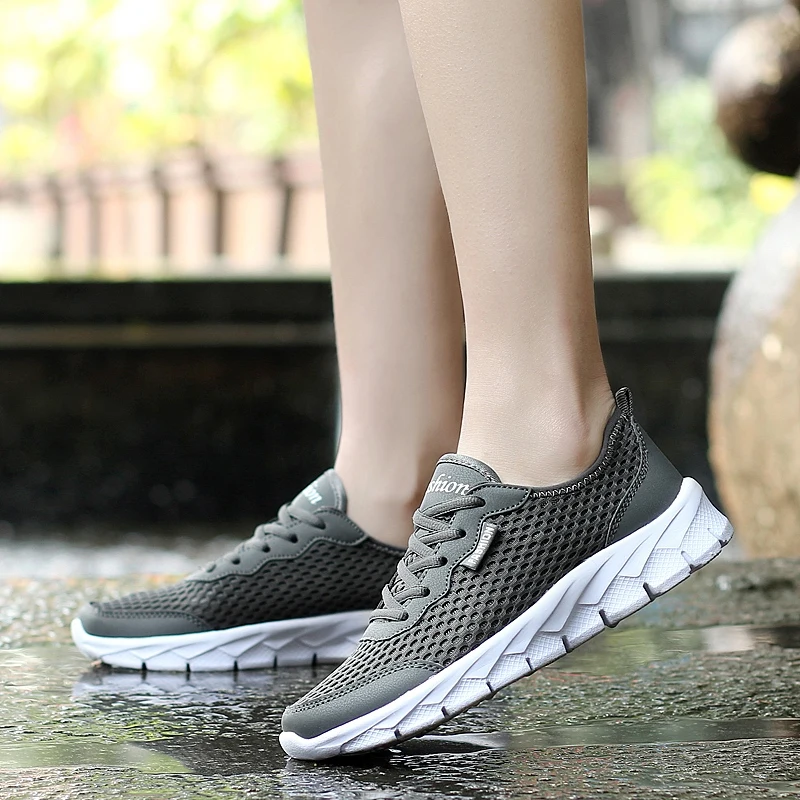 2020 Fashion Men Shoes Breathable Mesh Male Sneakers Lace-up Lightweight Hot Sale Comfortable Sports Size 35-47 | Обувь