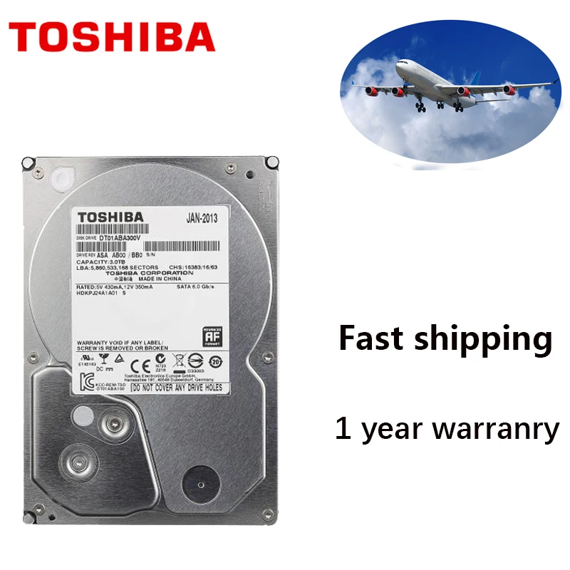 TOSHIBA DVR NVR CCTV 3 ТБ ABA300V жесткий диск для видеонаблюдения 3000 ГБ HDD HD внутренний SATA 5900