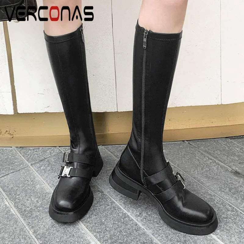 

Женские сапоги до колена из коровьей кожи, на осень/зиму