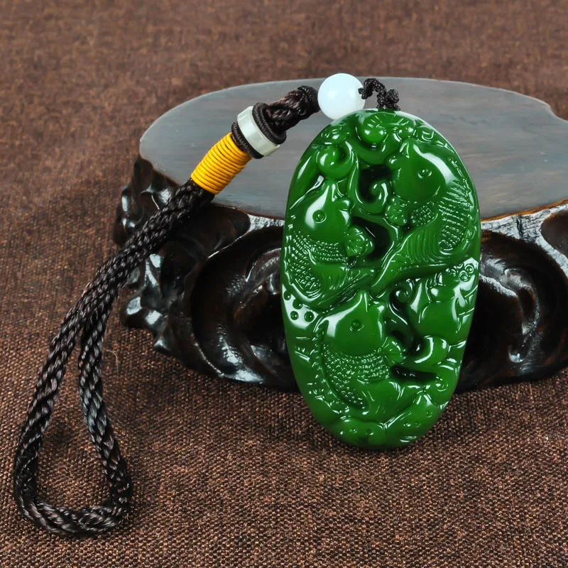 Синьцзян и Тянь шпинат зеленая Нефритовая рыба ручная игра Мужчины | Украшения