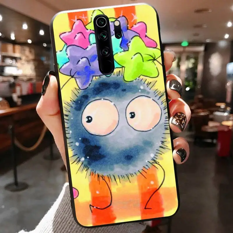 

Studio Ghibli Spirited Away Soot Totoro Phone Case Black Cover For Redmi 7A 4X 5 6 7 8 8A 5Plus GO Note 4/4X 7 K20/Pro Cases