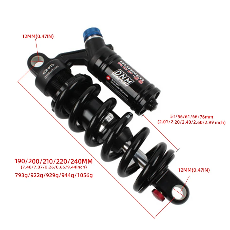 DNM RCP2S Mountain Bike Mtb Downhill DH/AM/FR Rear Shock Fox 190/200/220/240mm 550 Lbs absorber for Suspension Frame | Спорт и