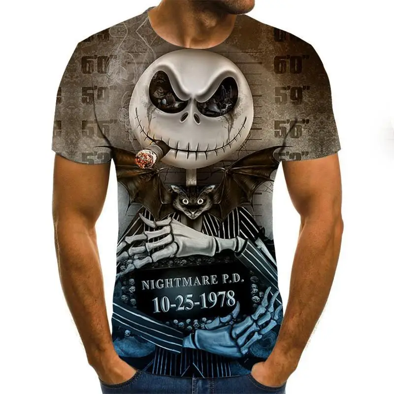 

Men clothes 2020 New Mens Summer Skull Print Men Short Sleeve T-shirt 3D print t Shirt Casual Breathable funny t shirts
