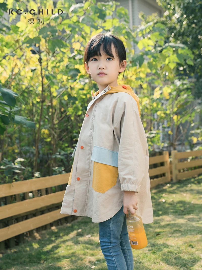 KC.Child/2020SS/новейший детский хлопковый ветрозащитный плащ с капюшоном разных