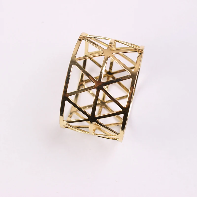 6/10 шт. розовое золото металлические геометрические полые кольца для салфеток