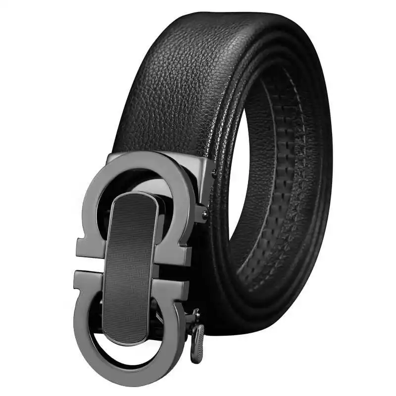 

New Leather Belt Men's Automatic Checkoff Leather Waistband chun niu Jeans Waistband Luxury Designer