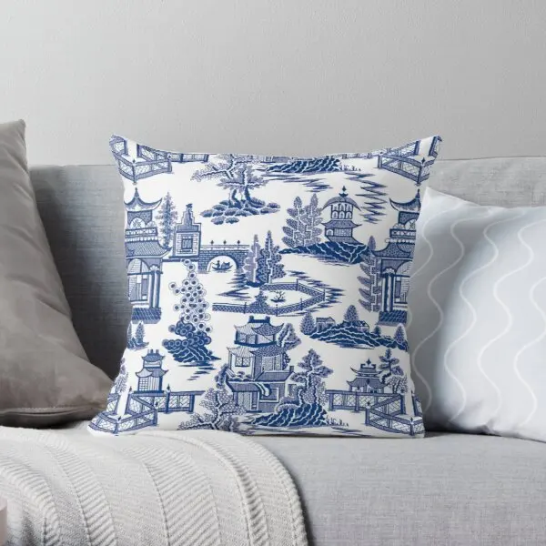 

Blue Willow Ancient Ming China - Blue An Soft ative Throw Pillow Cover Print Pillow Case Wedding Bed Pillows NOT Included