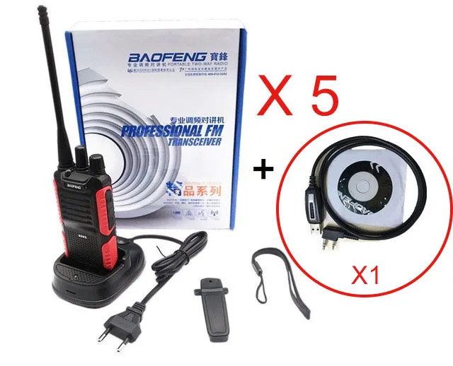 add 1 cable 5 шт. Baofeng BF-999S PLUS мини-рация радиостанция двухдиапазонный двухсторонний радиоприемник UHF HF любительский радиоприемник yaesu рации - Цвет: add 1 cable