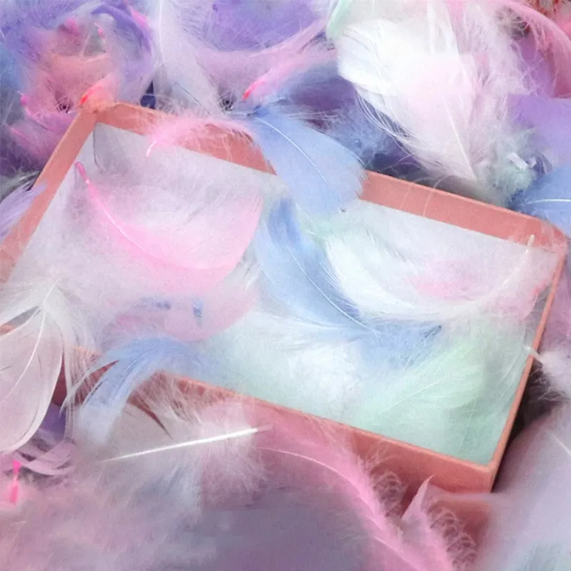 Разноцветные пушистые перья 100 шт./лот сделай сам для упаковки подарков коробка