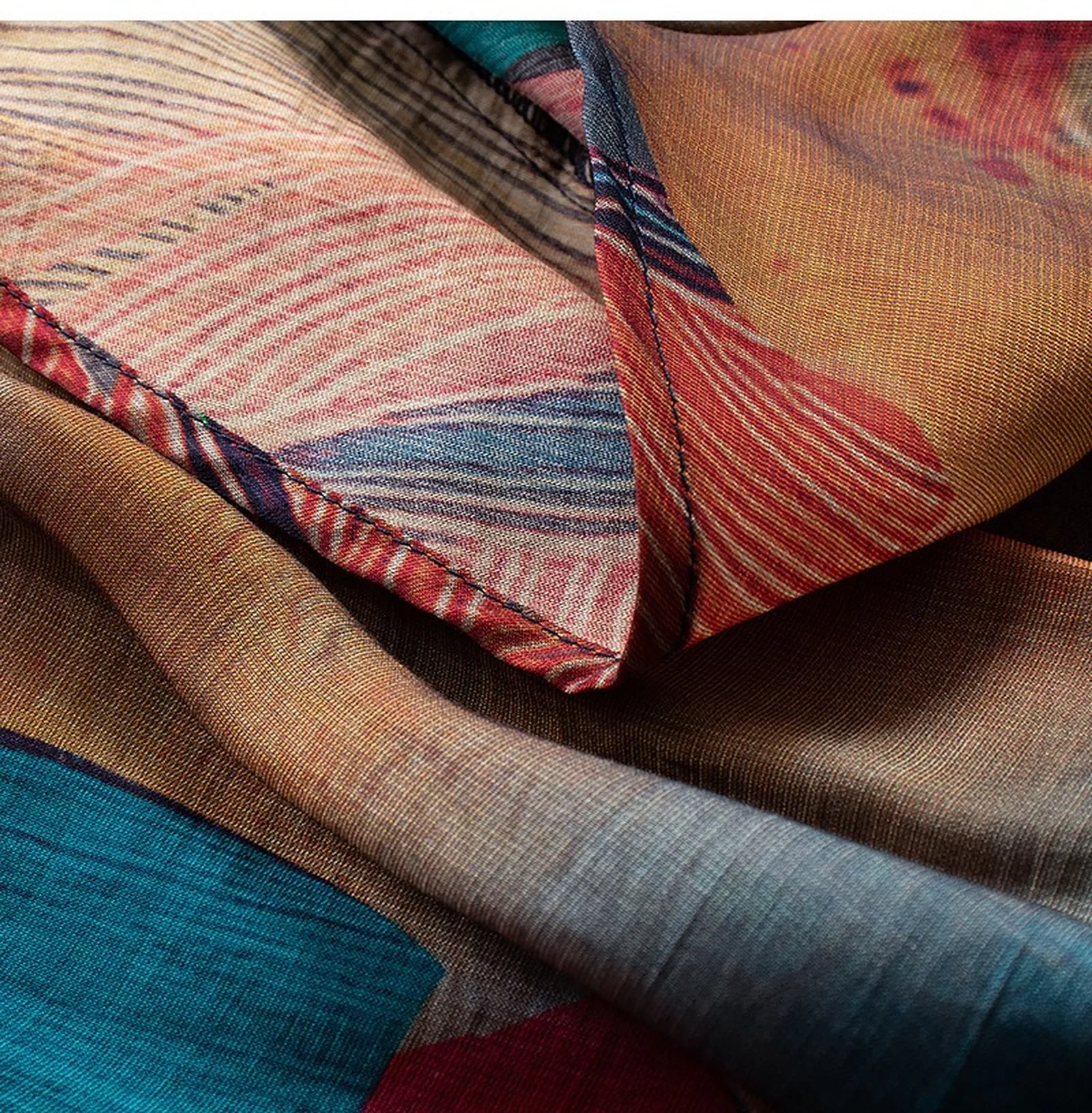 

2021 Hot Sell Spliced Gradient Lady's One Piece Artistic Print Dress Fashion Irregular Dress Women's Skirt