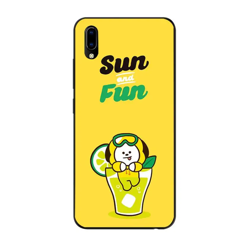 

Lovely solid color bt21 Phone Case For Samsung A20s A30S A31 A40 A50S A51 A70 A71 A80 Black Soft nax fundas cover