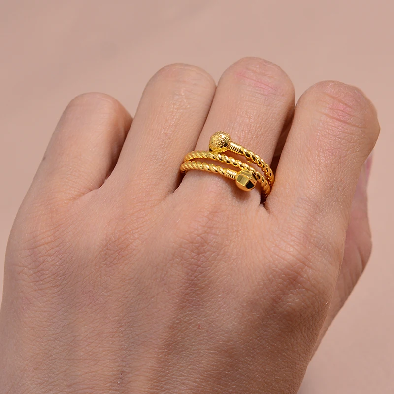 Золотое кольцо из Дубая для женщин/подростков Дубаи/Тайваня/африканская