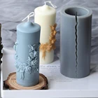 Вырезанная цилиндрическая форма в виде цветов в виде свечи, искусственное Глиняное мыло ручной работы, домашний декор
