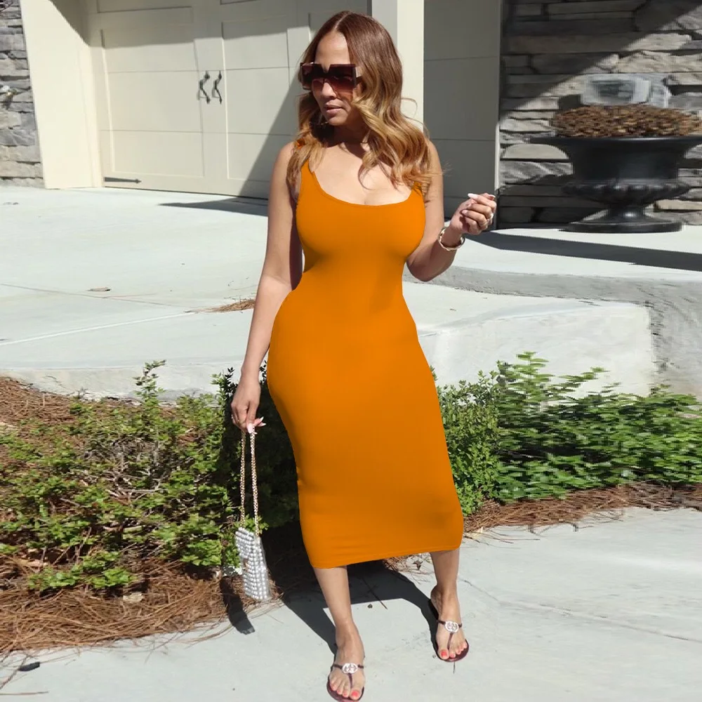 

Women Sexy Hollow Out Pleated Long Shirt Dress Ladies Fashion Streetwear Solid Color Sleeveless Bodycon Summer Dress