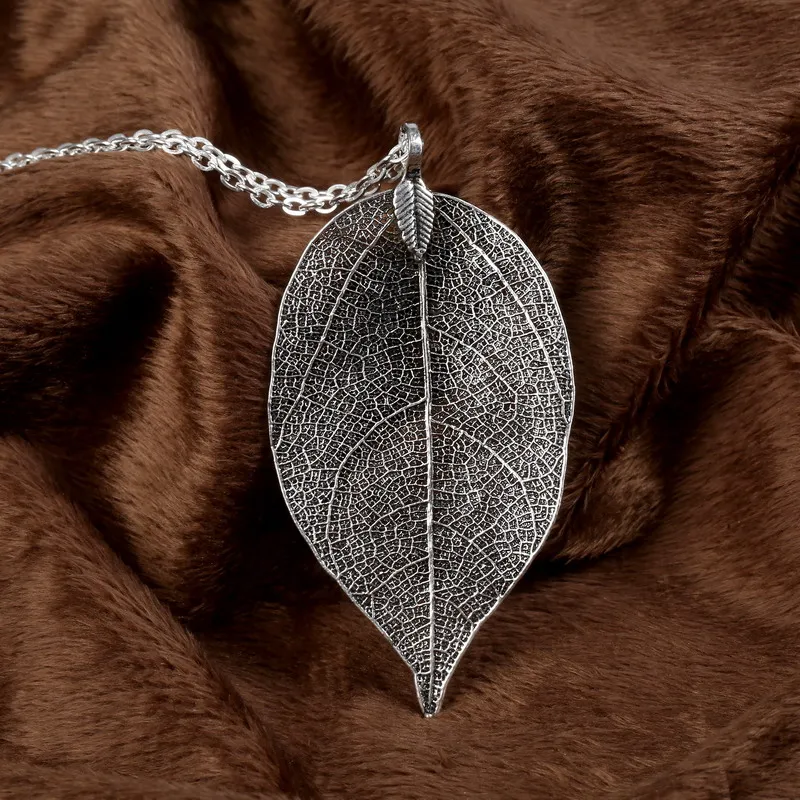 Уникальное ожерелье LOVBEAFAS с натуральными листьями для женщин длинное