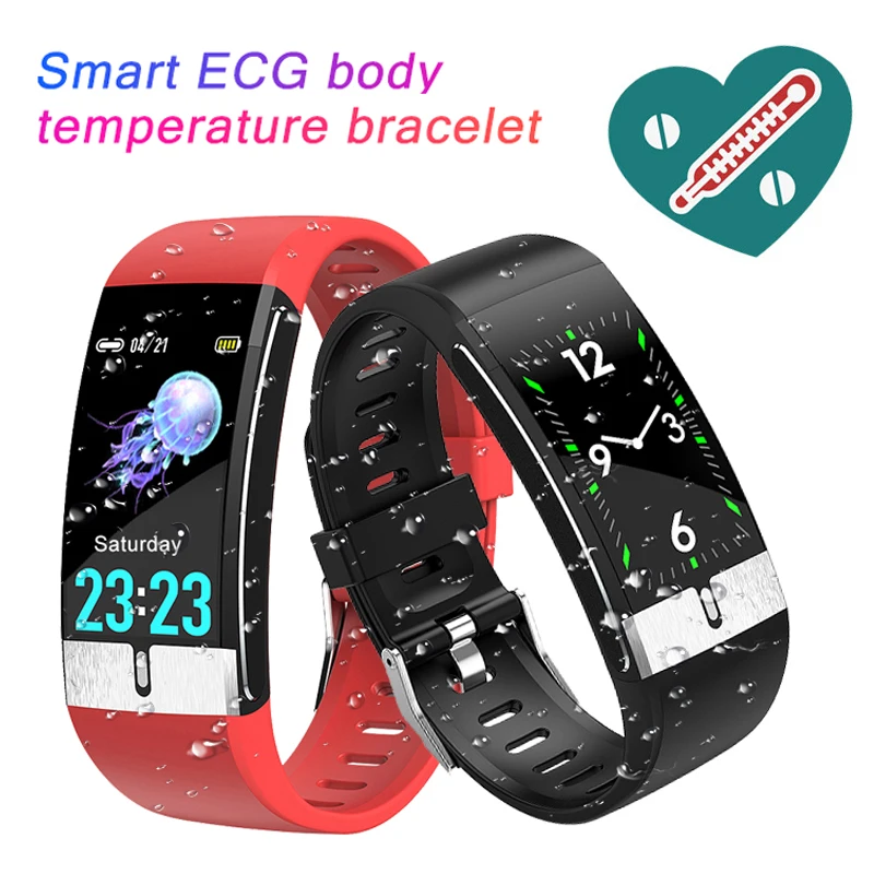 Смарт-браслет E66 с измерением температуры и иммунитета ЭКГ пульсометр