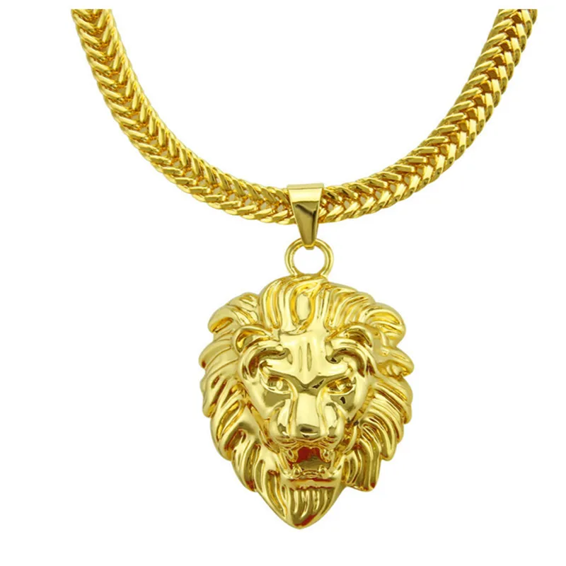 

Коренастый ювелирных изделий в стиле хип-хоп панк ожерелья в форме льва для мужчин и женщин длинной цепи ювелирные аксессуары сплав цвет зо...