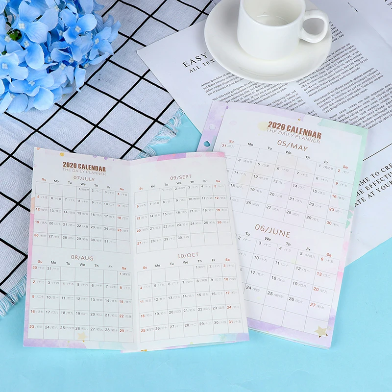 Оригинальный милый мультяшный календарь 2020 года индексный делитель для 6
