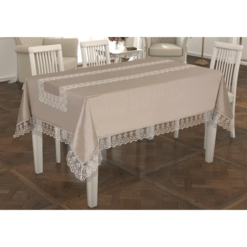 

Tanur Tablecloth & Runner Ruched Cappuccino Cream Stain resistant