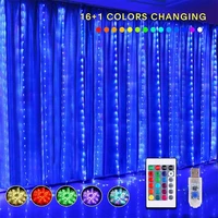 new 33m rgb 16 color string lights fairy curtain lights usb remote control garland for christmas window wedding party decor