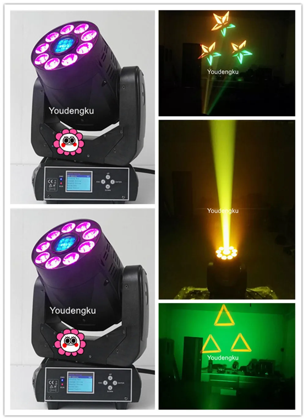 

8pcs lyre led moving head 90w spot wash 9x18w rgbwa uv Rotation Gobo moving head wash disco professional lighting