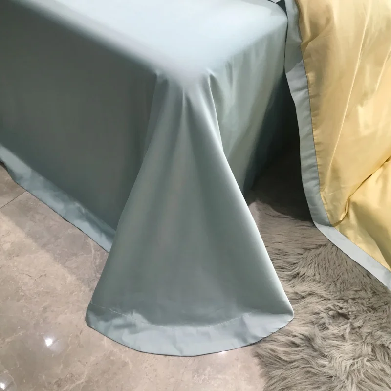 

New Luxury Yellow Chinese Style Chic Flowers Bird Embroidery 1000TC Egyptian Cotton Bedding Set Duvet Cover Bed Sheet Pillowcase