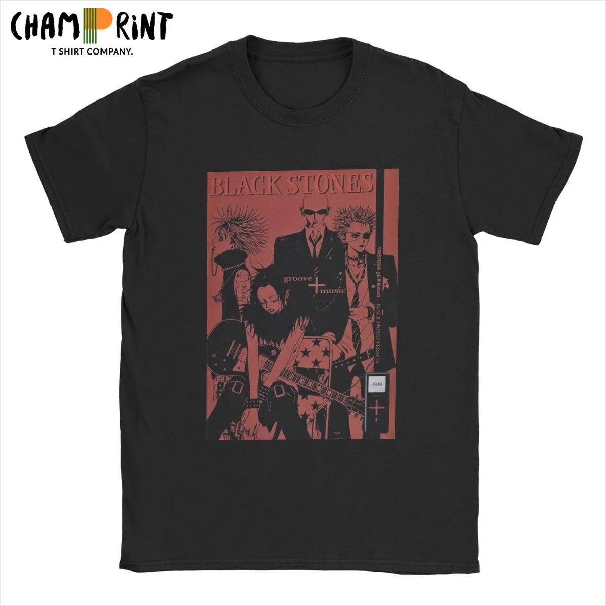 

Nana Osaki The Black Stones Band T Shirt Men's 100% Cotton Fashion for Male T-Shirt Punk Anime Manga Tees Printing Clothes