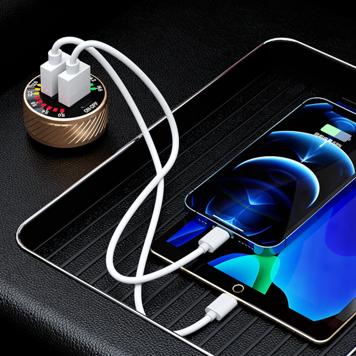 Двойное автомобильное зарядное устройство USB QC3.0 выходное гнездо быстрая зарядка