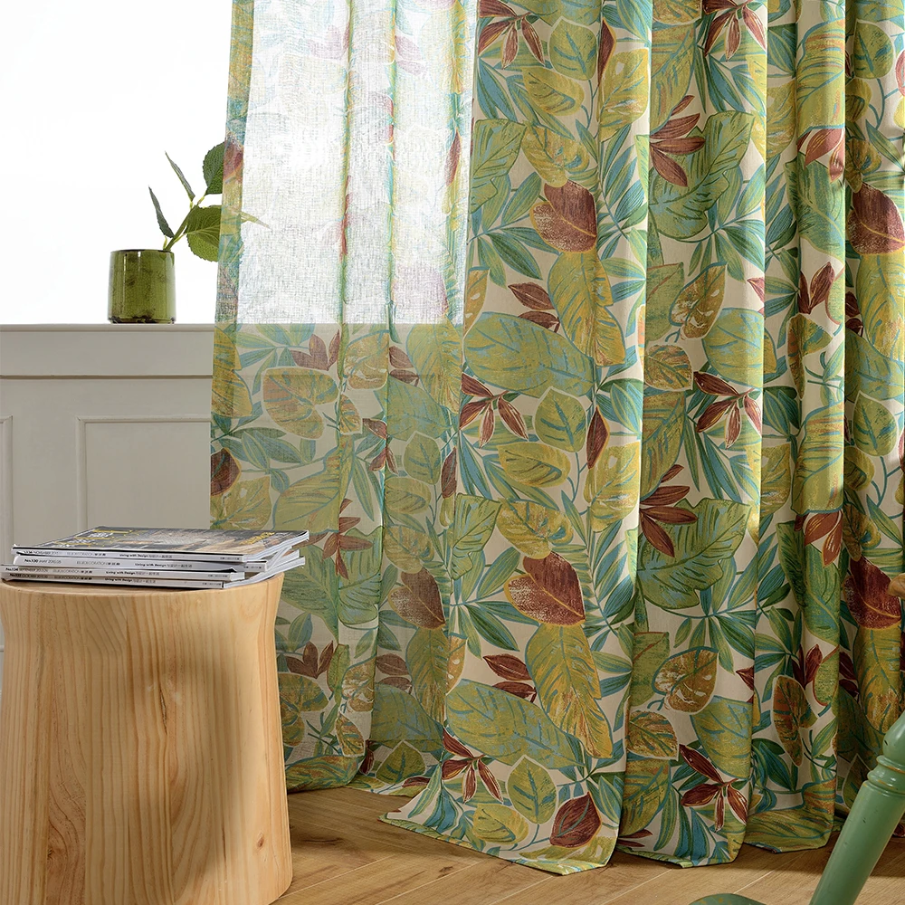 Тканевые шторы с принтом в пасторальном стиле занавески для гостиной кровати