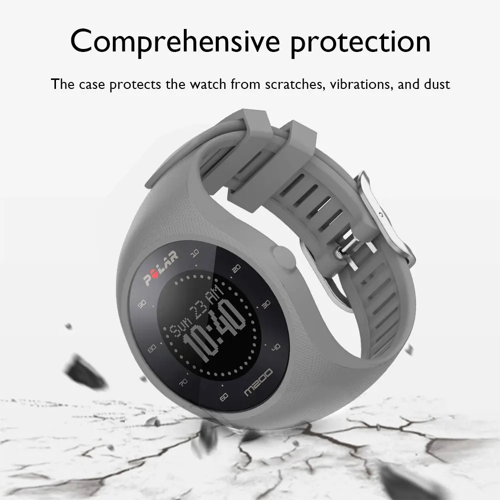 original sport watch band for polar m200 smart watch strap silicone replacement solid 22mm wearable devices accessories free global shipping