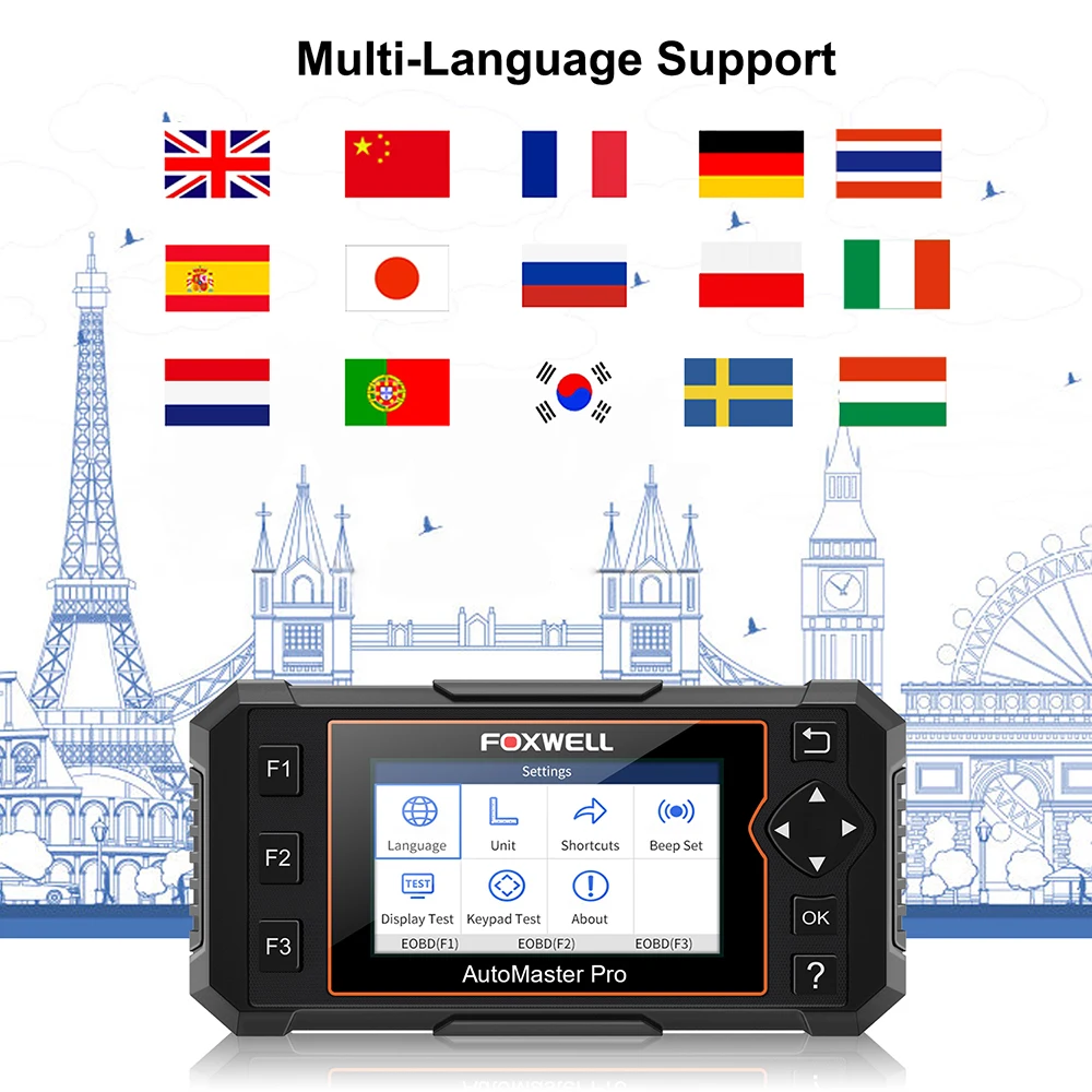 Диагностический инструмент Foxwell NT624 Elite для всех систем OBD2 считыватель кодов с